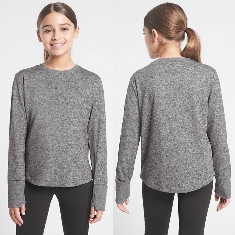 ATHLETA Girl Uptempto 2.0 Top in Heathered Blue Size M 8-10